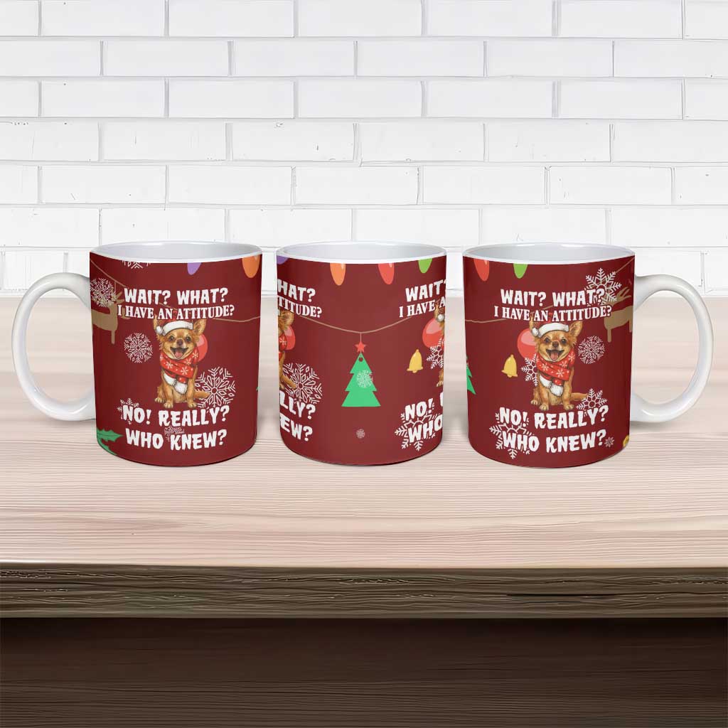 Chihuahua Attitude Christmas Ceramic Mug Xmas Holiday Patterns - Wonder Print Shop