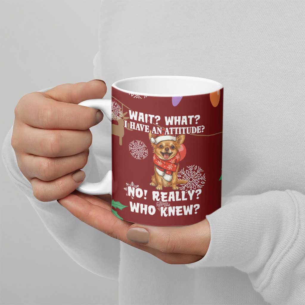 Chihuahua Attitude Christmas Ceramic Mug Xmas Holiday Patterns - Wonder Print Shop