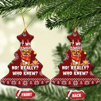 Chihuahua Attitude Christmas Ceramic Ornament Xmas Holiday Patterns - Wonder Print Shop