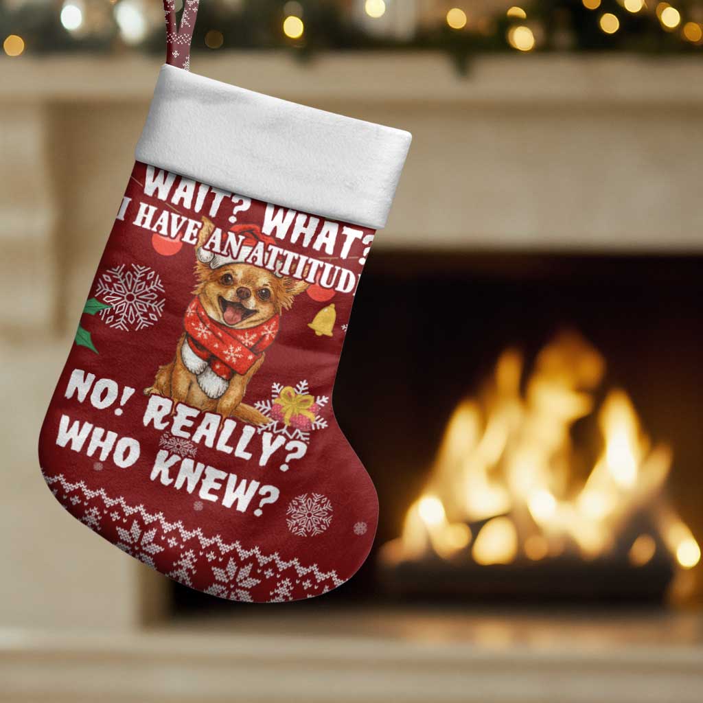 Chihuahua Attitude Christmas Stocking Xmas Holiday Patterns - Wonder Print Shop