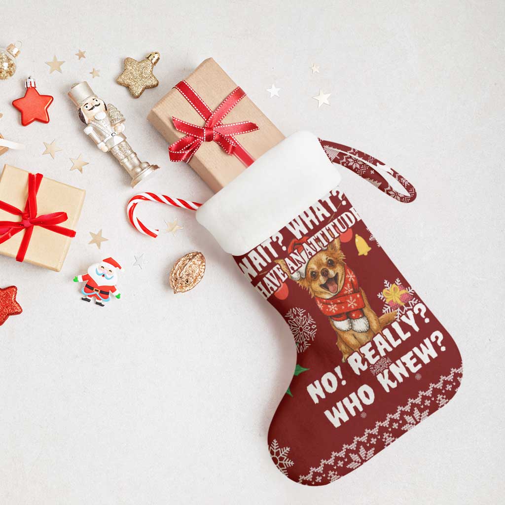 Chihuahua Attitude Christmas Stocking Xmas Holiday Patterns - Wonder Print Shop