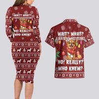 Chihuahua Attitude Christmas Couples Matching Long Sleeve Bodycon Dress and Hawaiian Shirt Xmas Holiday Patterns - Wonder Print Shop