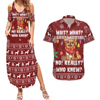Chihuahua Attitude Christmas Couples Matching Summer Maxi Dress and Hawaiian Shirt Xmas Holiday Patterns - Wonder Print Shop