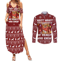 Chihuahua Attitude Christmas Couples Matching Summer Maxi Dress and Long Sleeve Button Shirt Xmas Holiday Patterns - Wonder Print Shop