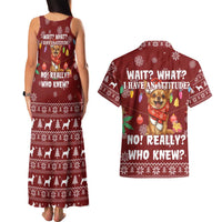 Chihuahua Attitude Christmas Couples Matching Tank Maxi Dress and Hawaiian Shirt Xmas Holiday Patterns - Wonder Print Shop