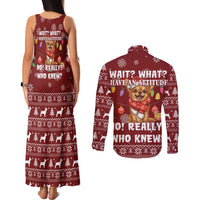 Chihuahua Attitude Christmas Couples Matching Tank Maxi Dress and Long Sleeve Button Shirt Xmas Holiday Patterns - Wonder Print Shop