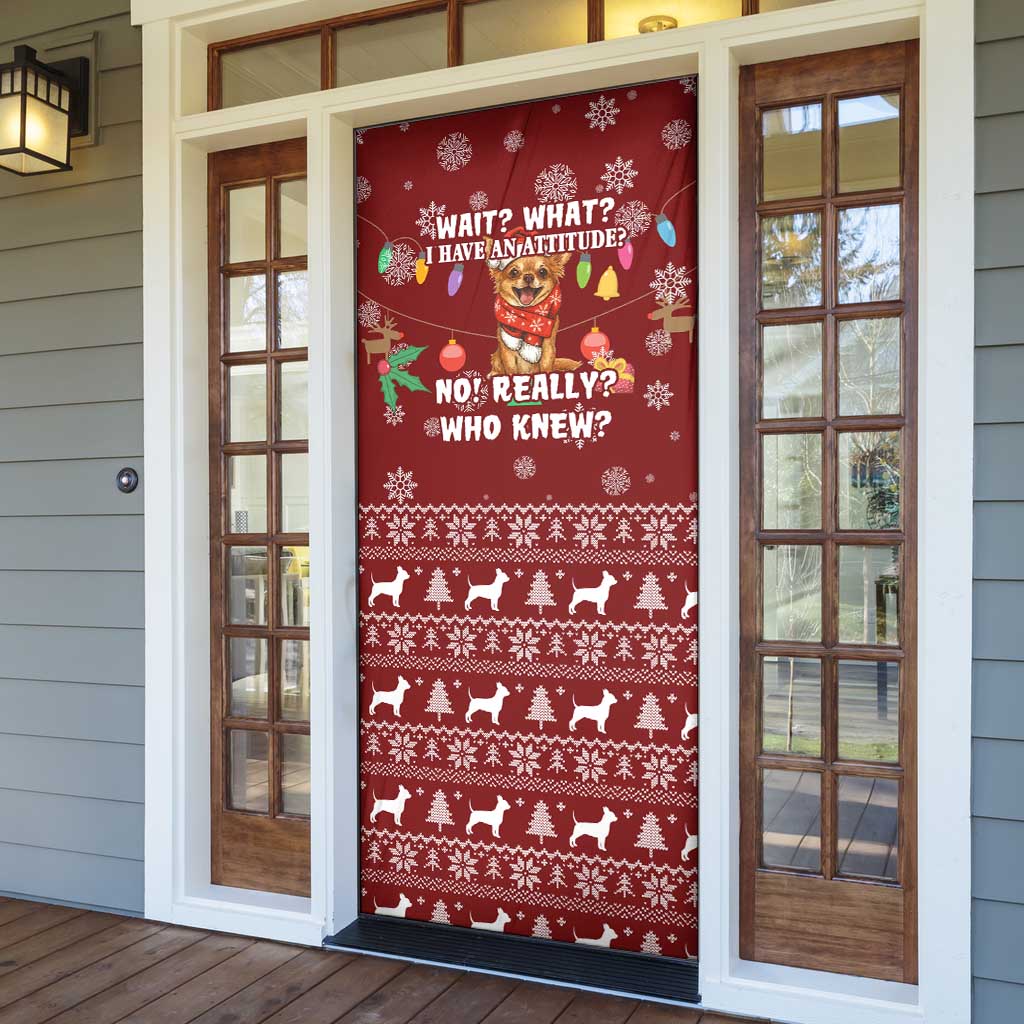 Chihuahua Attitude Christmas Door Cover Xmas Holiday Patterns - Wonder Print Shop