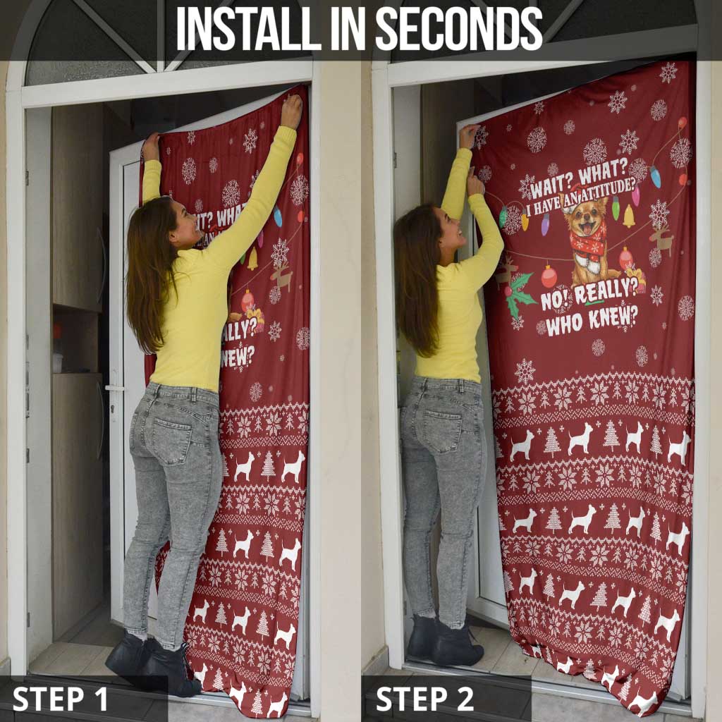 Chihuahua Attitude Christmas Door Cover Xmas Holiday Patterns - Wonder Print Shop
