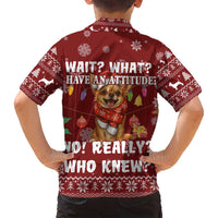 Chihuahua Attitude Christmas Family Matching Long Sleeve Bodycon Dress and Hawaiian Shirt Xmas Holiday Patterns - Wonder Print Shop