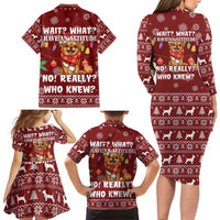 Chihuahua Attitude Christmas Family Matching Long Sleeve Bodycon Dress and Hawaiian Shirt Xmas Holiday Patterns - Wonder Print Shop