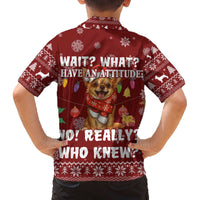 Chihuahua Attitude Christmas Family Matching Off The Shoulder Long Sleeve Dress and Hawaiian Shirt Xmas Holiday Patterns - Wonder Print Shop