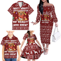 Chihuahua Attitude Christmas Family Matching Off The Shoulder Long Sleeve Dress and Hawaiian Shirt Xmas Holiday Patterns - Wonder Print Shop