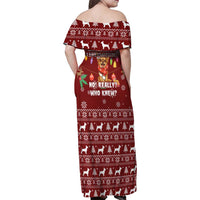 Chihuahua Attitude Christmas Family Matching Off Shoulder Maxi Dress and Hawaiian Shirt Xmas Holiday Patterns - Wonder Print Shop