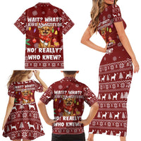 Chihuahua Attitude Christmas Family Matching Short Sleeve Bodycon Dress and Hawaiian Shirt Xmas Holiday Patterns - Wonder Print Shop
