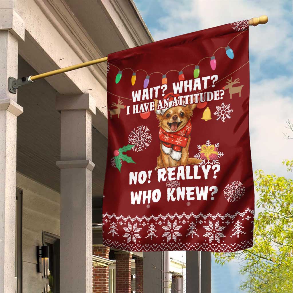 Chihuahua Attitude Christmas Garden Flag Xmas Holiday Patterns - Wonder Print Shop