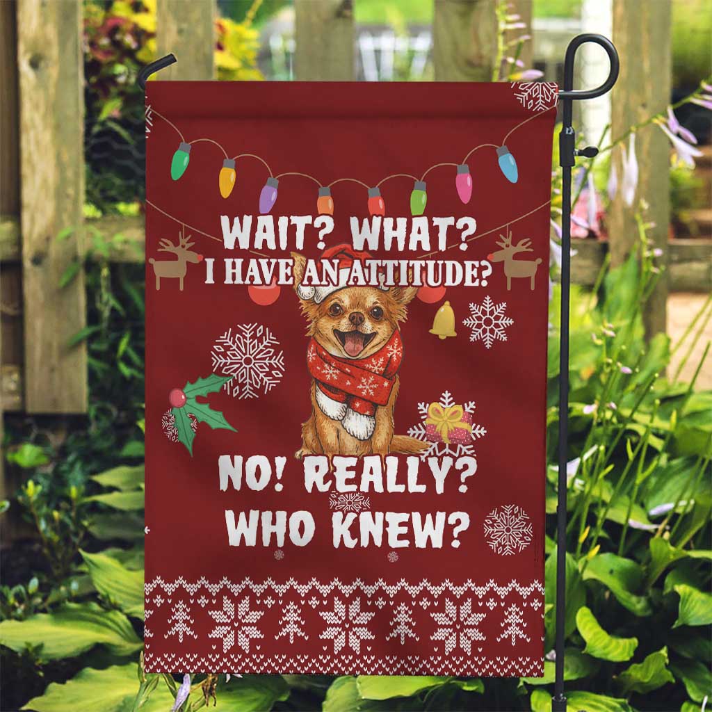 Chihuahua Attitude Christmas Garden Flag Xmas Holiday Patterns - Wonder Print Shop
