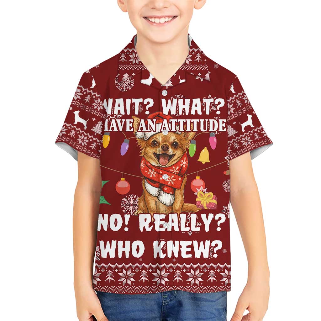 Chihuahua Attitude Christmas Hawaiian Shirt Xmas Holiday Patterns - Wonder Print Shop