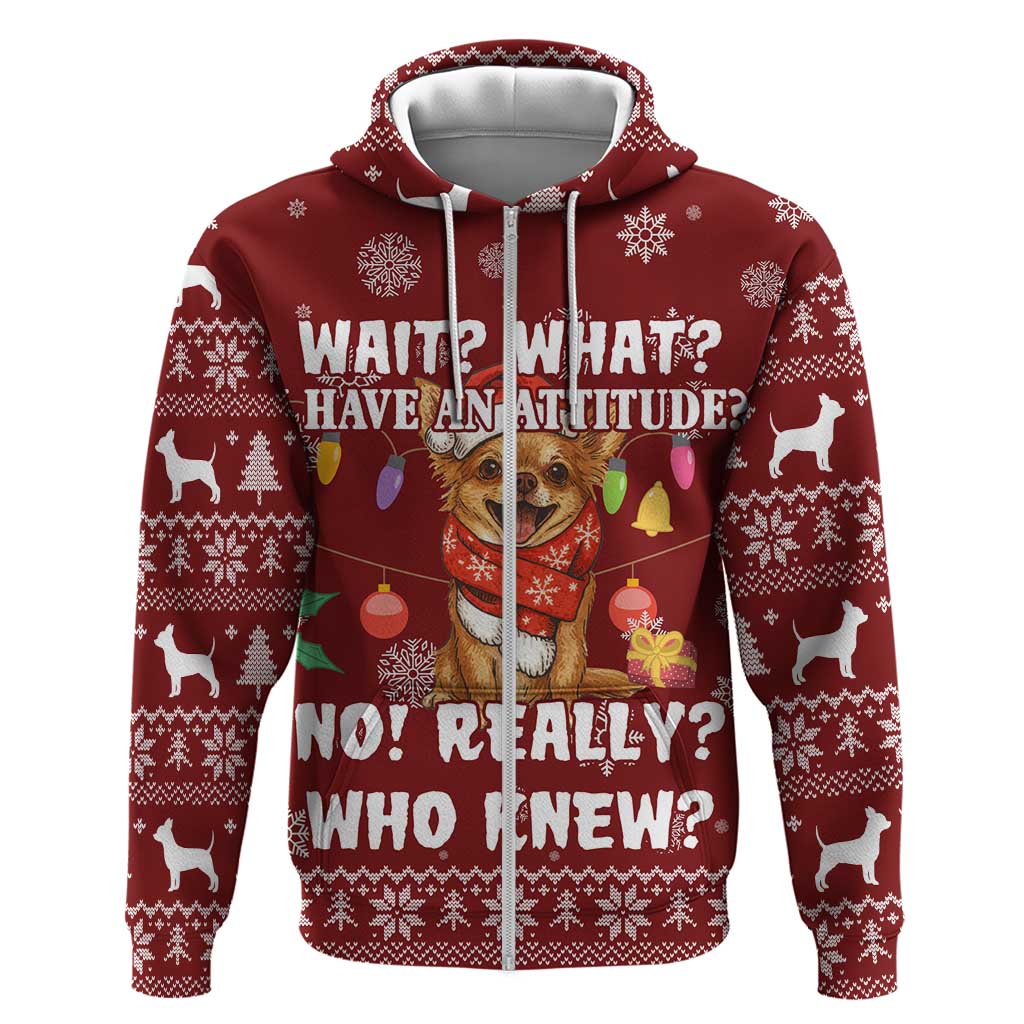 Chihuahua Attitude Christmas Hoodie Xmas Holiday Patterns - Wonder Print Shop