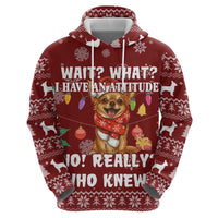 Chihuahua Attitude Christmas Hoodie Xmas Holiday Patterns - Wonder Print Shop