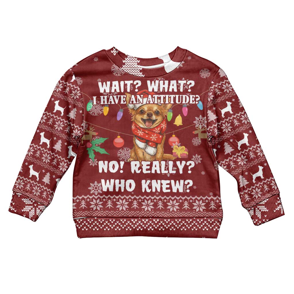 Chihuahua Attitude Christmas Kid Ugly Christmas Sweater Xmas Holiday Patterns - Wonder Print Shop