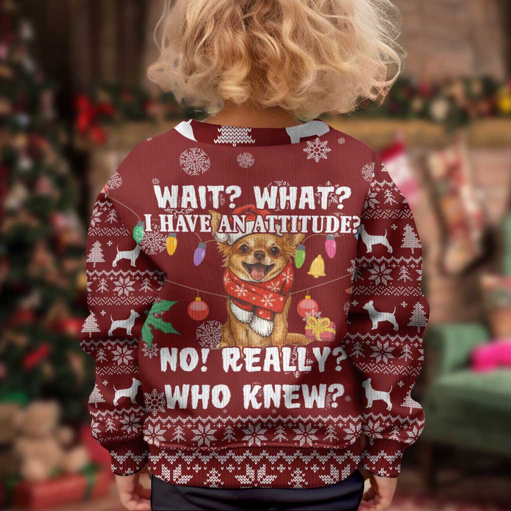 Chihuahua Attitude Christmas Kid Ugly Christmas Sweater Xmas Holiday Patterns - Wonder Print Shop