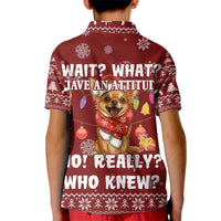 Chihuahua Attitude Christmas Kid Polo Shirt Xmas Holiday Patterns - Wonder Print Shop