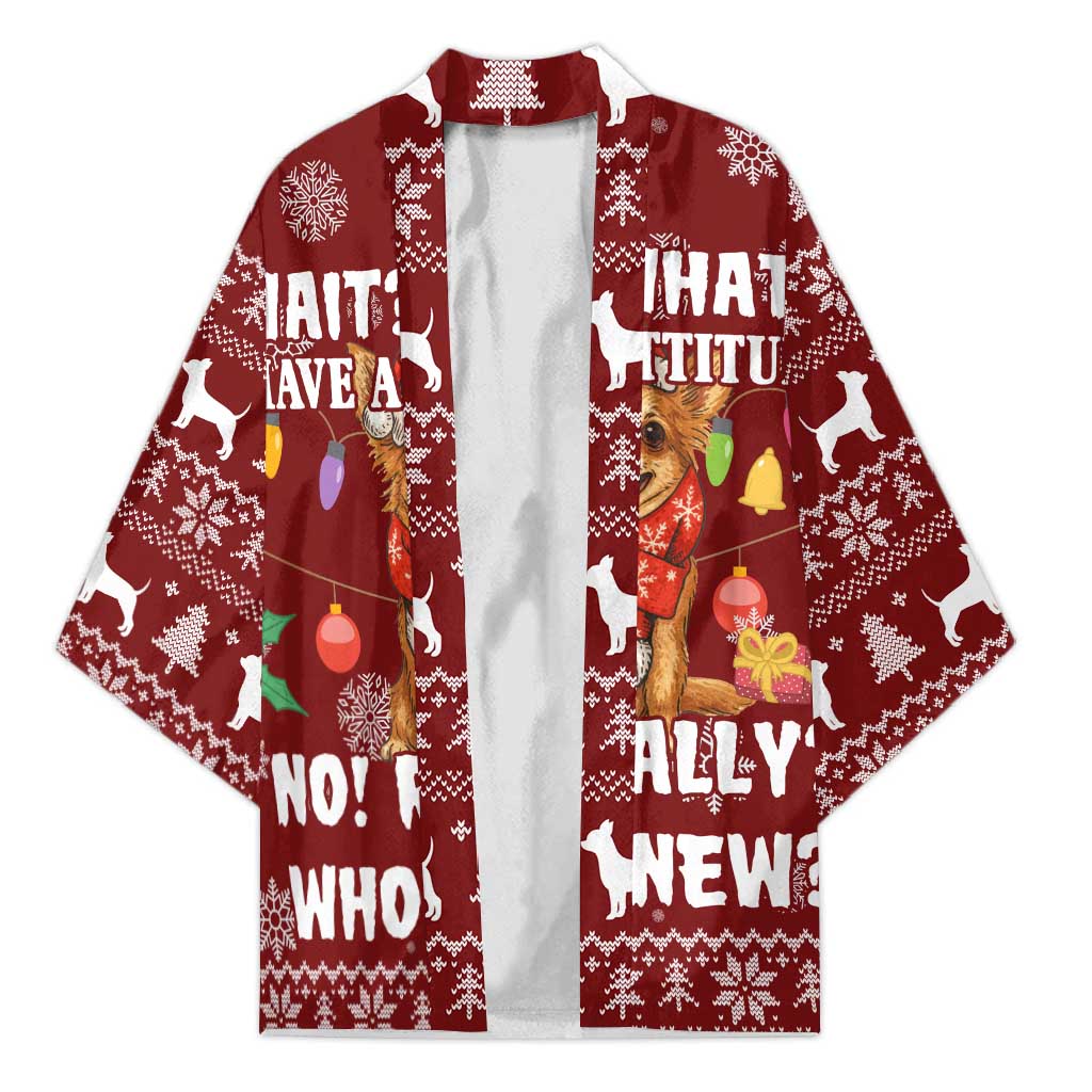 Chihuahua Attitude Christmas Kimono Xmas Holiday Patterns - Wonder Print Shop