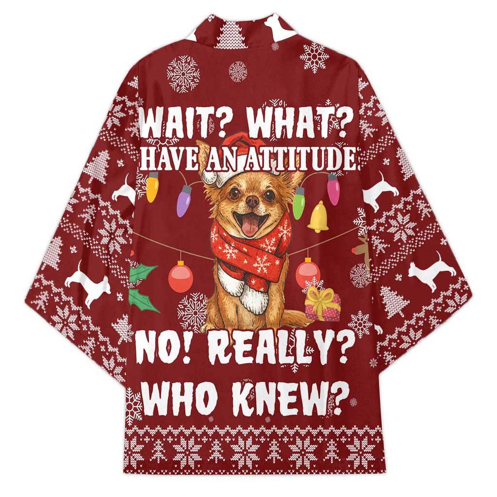 Chihuahua Attitude Christmas Kimono Xmas Holiday Patterns - Wonder Print Shop
