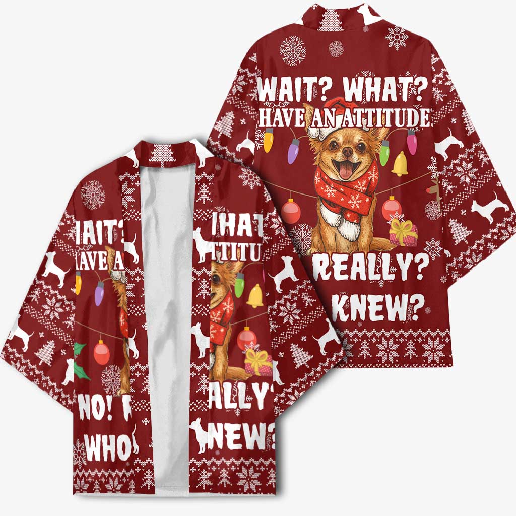Chihuahua Attitude Christmas Kimono Xmas Holiday Patterns - Wonder Print Shop