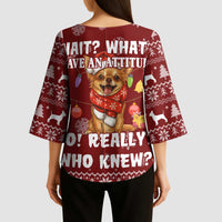 Chihuahua Attitude Christmas Kimono Sleeve Blouse Xmas Holiday Patterns - Wonder Print Shop