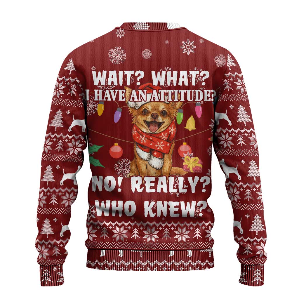 Chihuahua Attitude Christmas Ugly Christmas Sweater Xmas Holiday Patterns - Wonder Print Shop