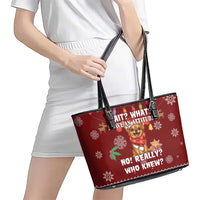 Chihuahua Attitude Christmas Leather Tote Bag Xmas Holiday Patterns - Wonder Print Shop