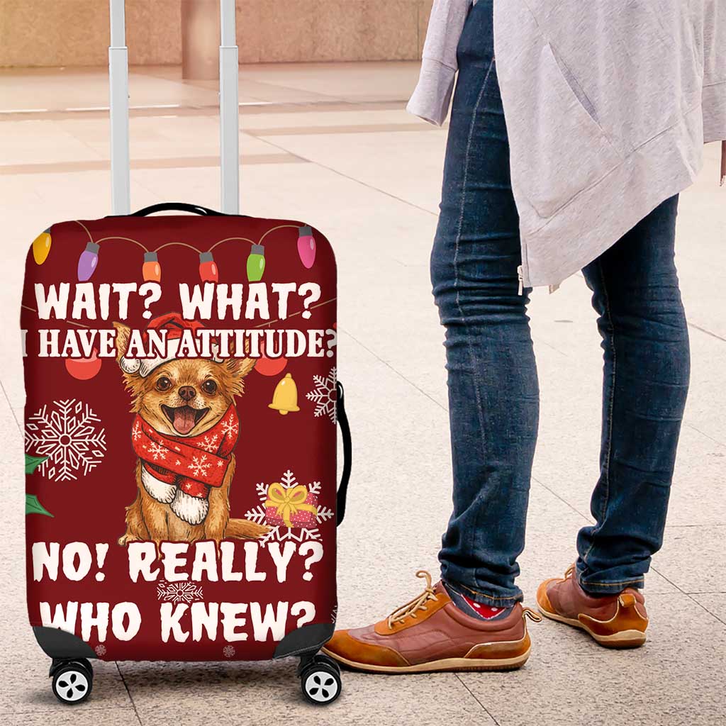 Chihuahua Attitude Christmas Luggage Cover Xmas Holiday Patterns - Wonder Print Shop