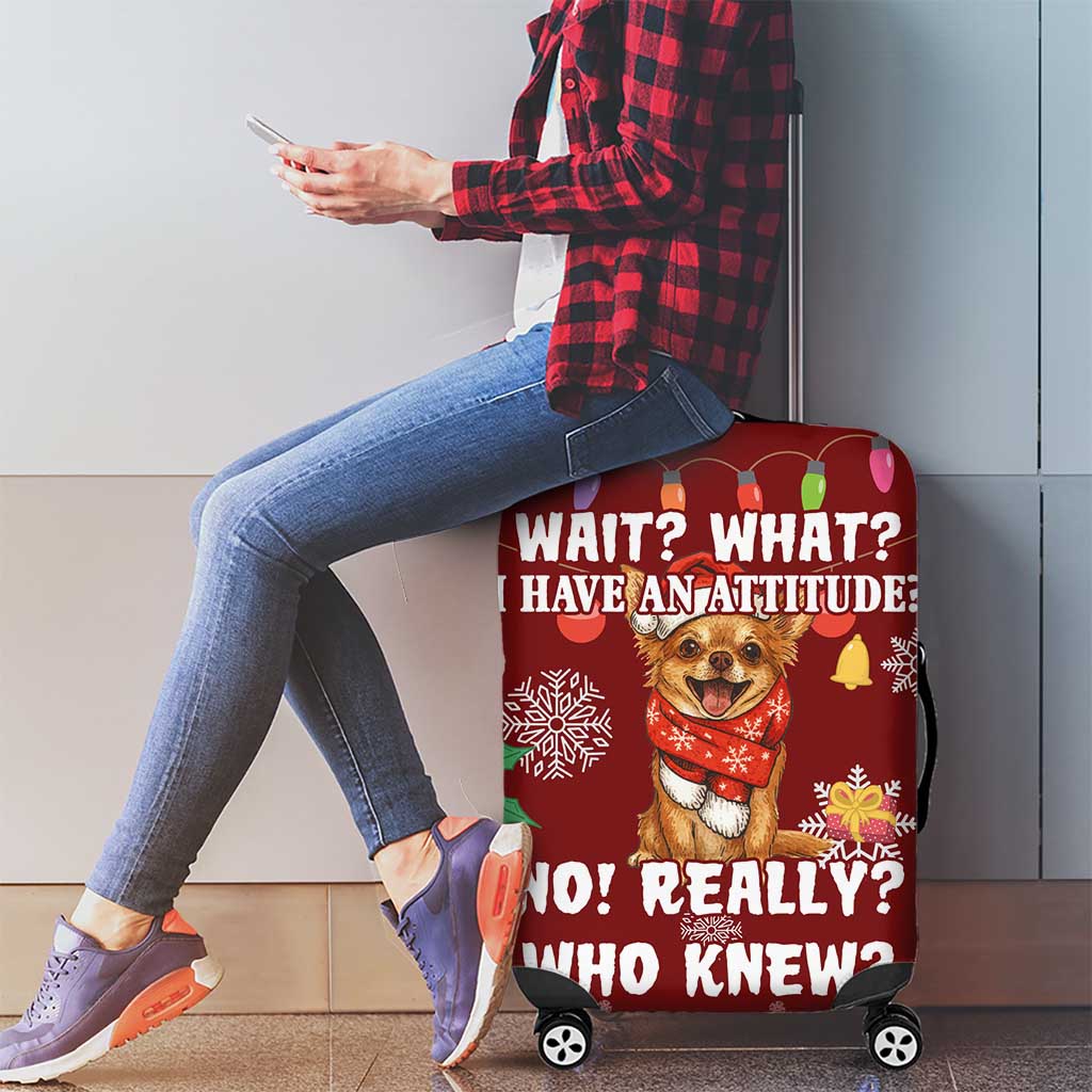 Chihuahua Attitude Christmas Luggage Cover Xmas Holiday Patterns - Wonder Print Shop