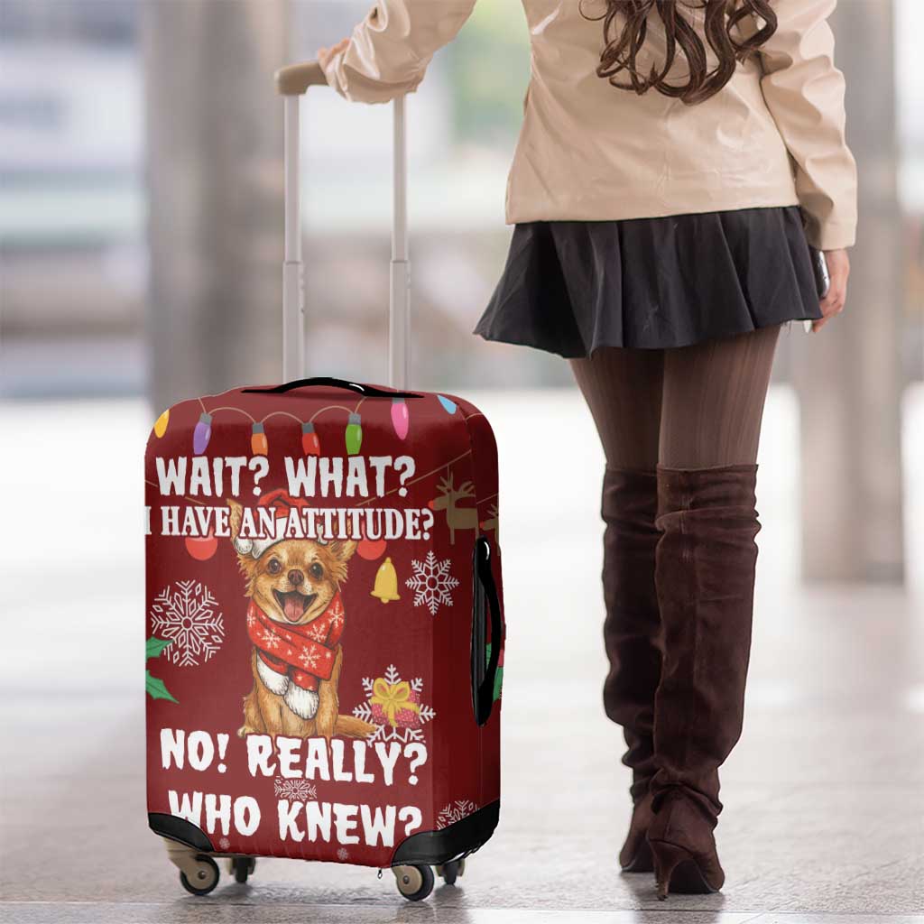 Chihuahua Attitude Christmas Luggage Cover Xmas Holiday Patterns - Wonder Print Shop
