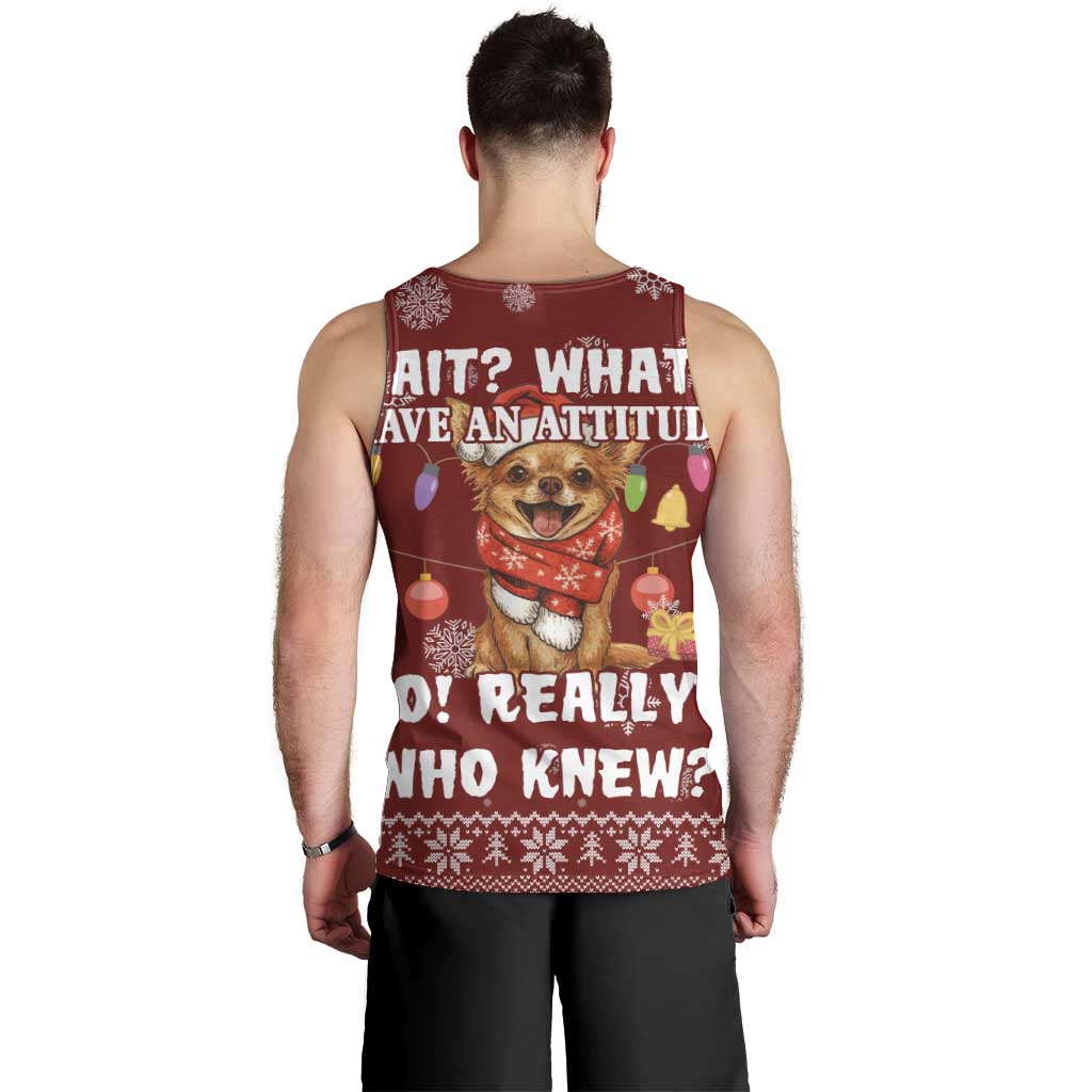Chihuahua Attitude Christmas Men Tank Top Xmas Holiday Patterns - Wonder Print Shop