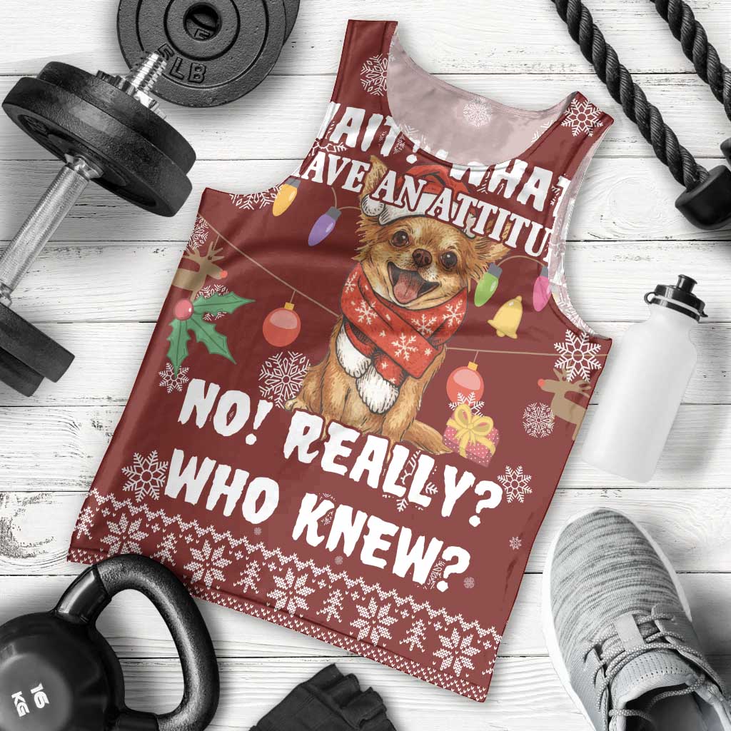 Chihuahua Attitude Christmas Men Tank Top Xmas Holiday Patterns - Wonder Print Shop