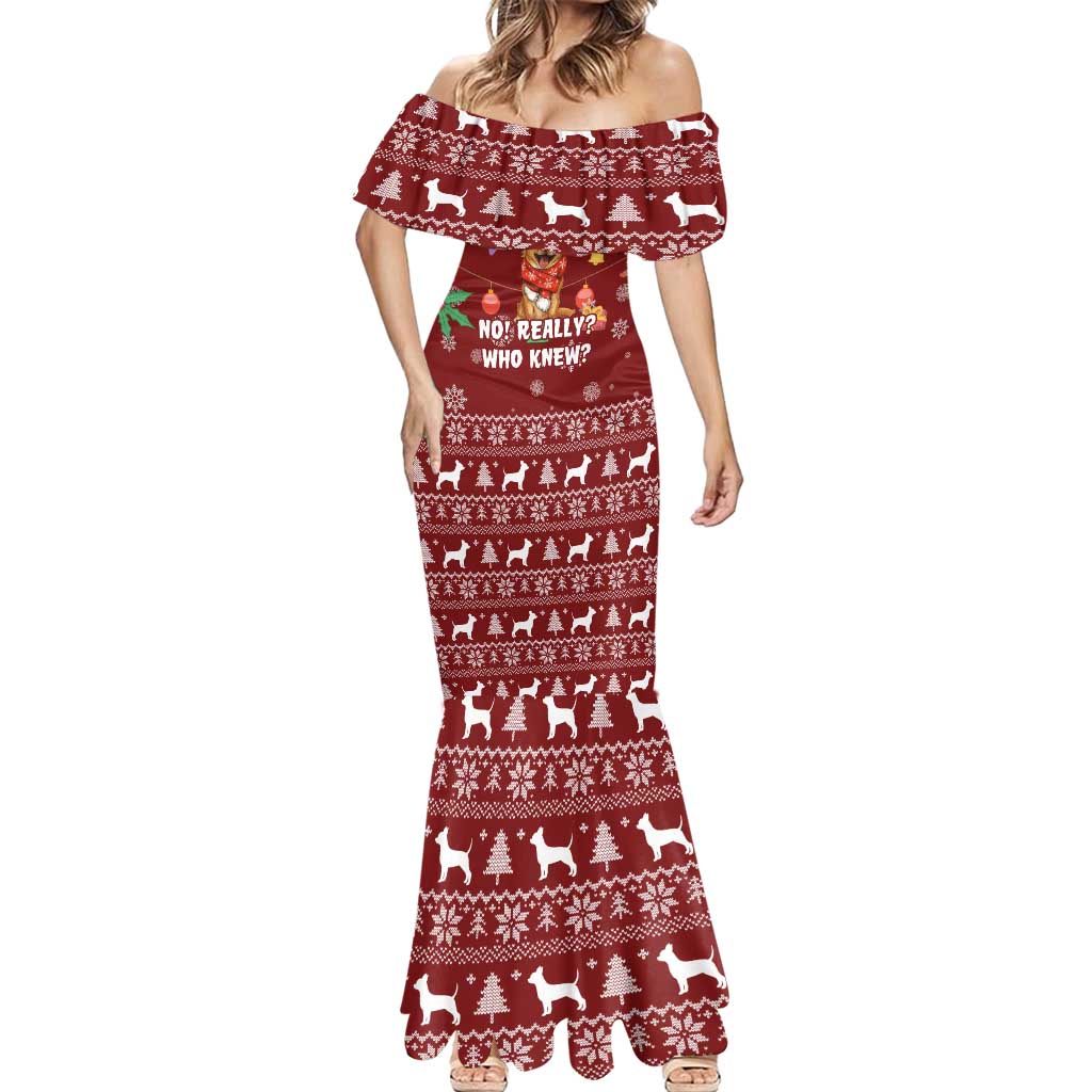 Chihuahua Attitude Christmas Mermaid Dress Xmas Holiday Patterns - Wonder Print Shop