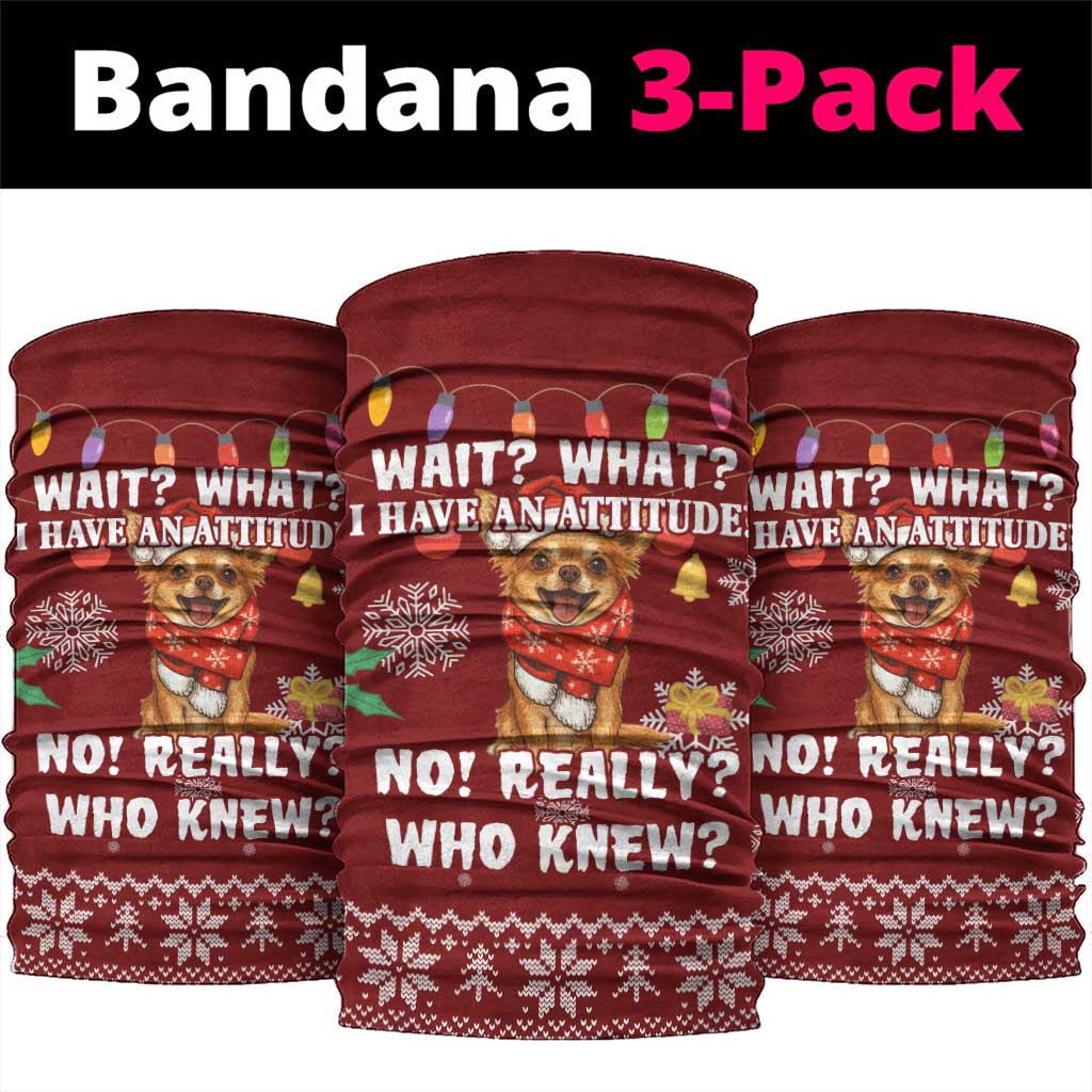 Chihuahua Attitude Christmas Neck Gaiter Xmas Holiday Patterns - Wonder Print Shop