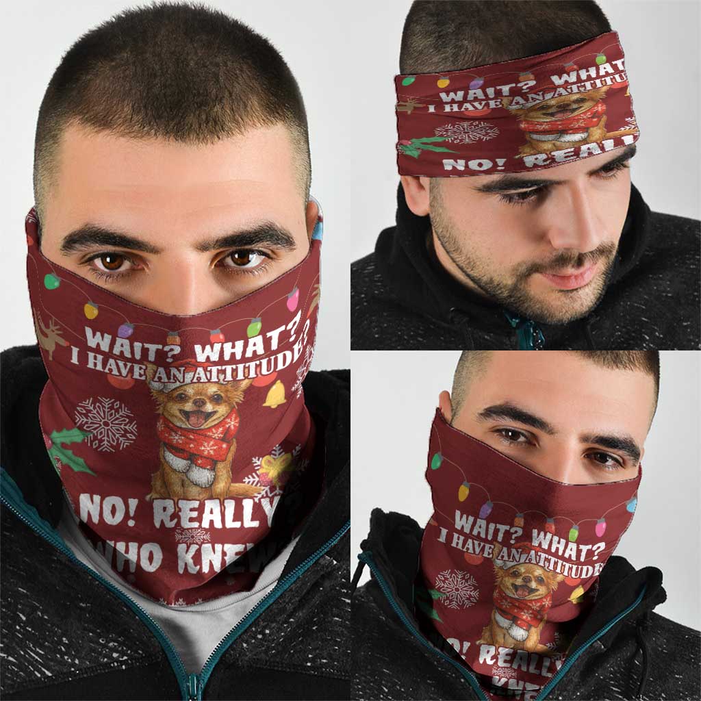 Chihuahua Attitude Christmas Neck Gaiter Xmas Holiday Patterns - Wonder Print Shop