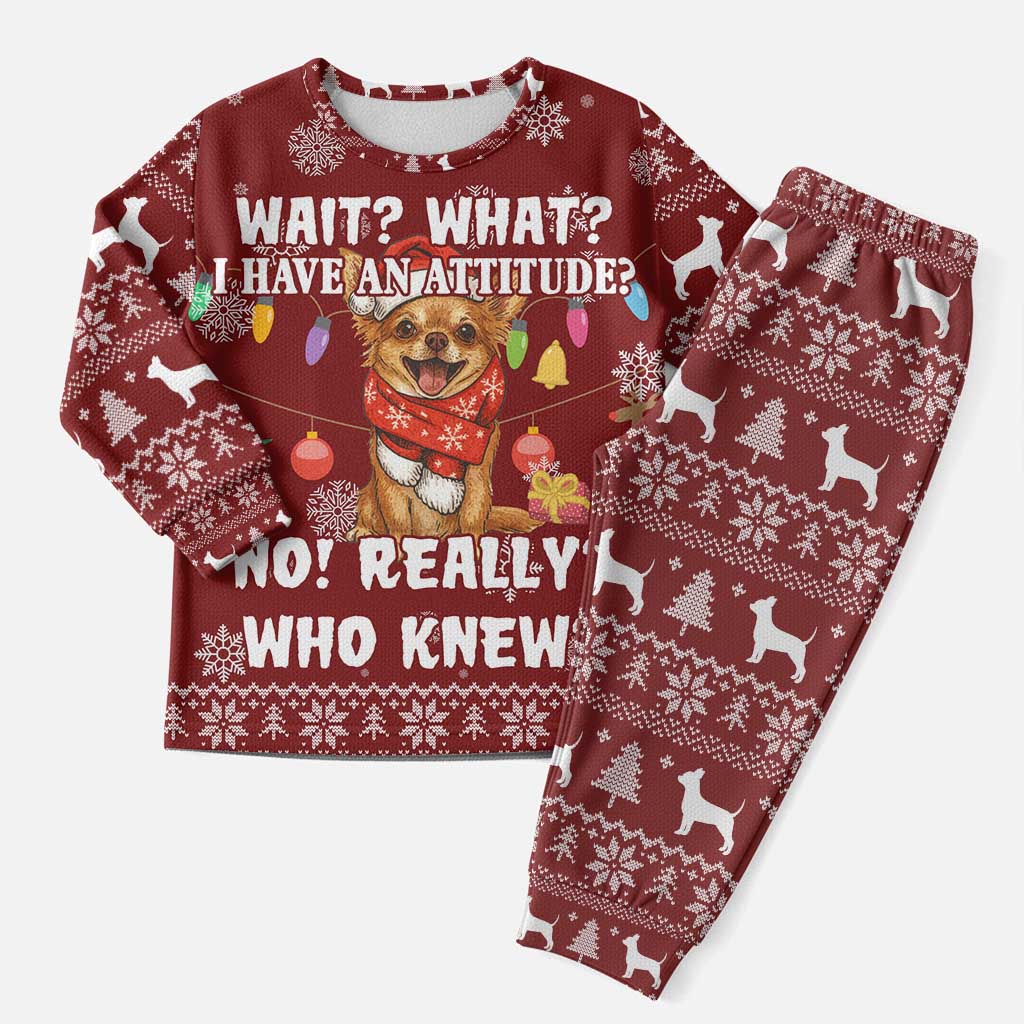 Chihuahua Attitude Christmas Pajama Set Xmas Holiday Patterns - Wonder Print Shop