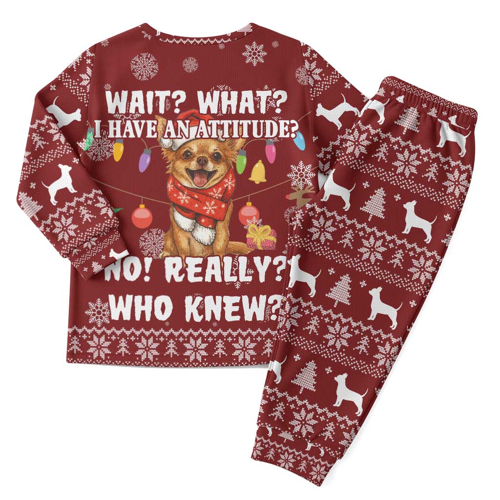Chihuahua Attitude Christmas Pajama Set Xmas Holiday Patterns - Wonder Print Shop
