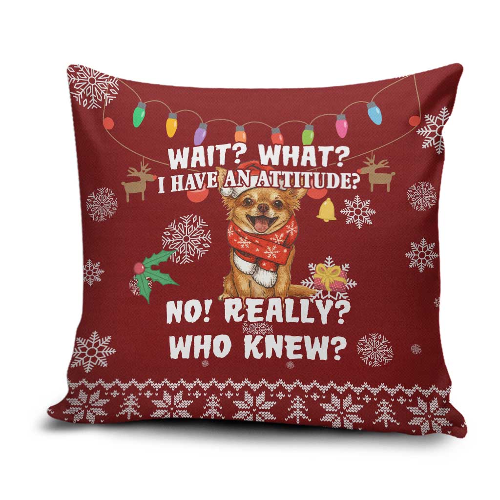 Chihuahua Attitude Christmas Pillow Cover Xmas Holiday Patterns - Wonder Print Shop