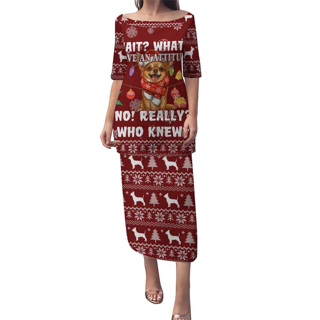 Chihuahua Attitude Christmas Puletasi Xmas Holiday Patterns - Wonder Print Shop