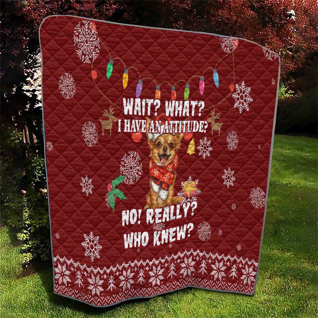 Chihuahua Attitude Christmas Quilt Xmas Holiday Patterns - Wonder Print Shop