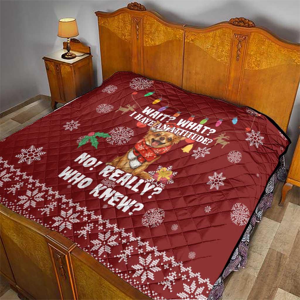 Chihuahua Attitude Christmas Quilt Xmas Holiday Patterns - Wonder Print Shop