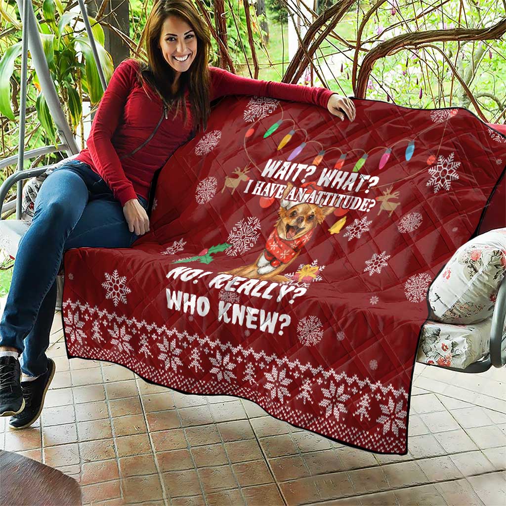 Chihuahua Attitude Christmas Quilt Xmas Holiday Patterns - Wonder Print Shop