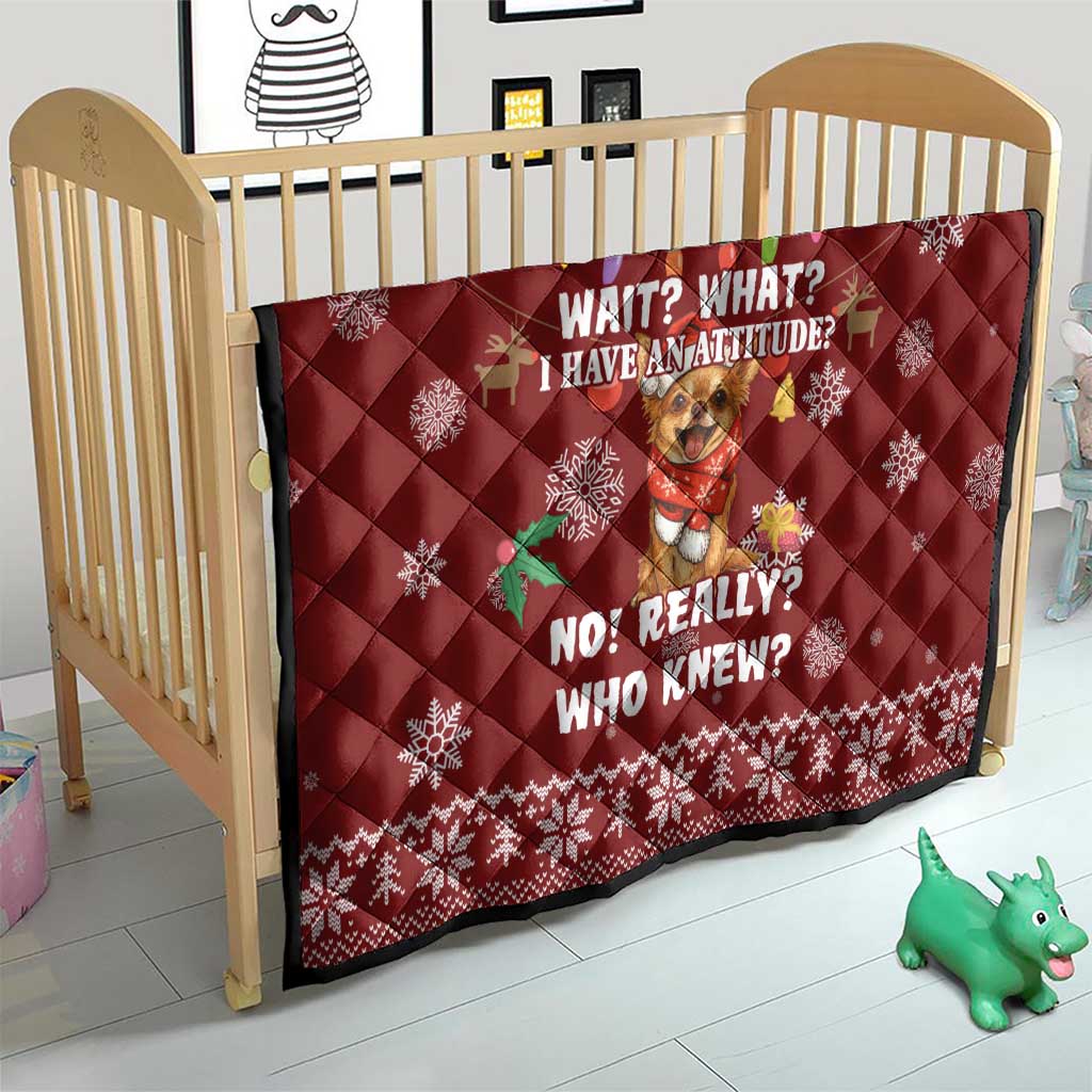 Chihuahua Attitude Christmas Quilt Xmas Holiday Patterns - Wonder Print Shop