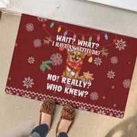 Chihuahua Attitude Christmas Rubber Doormat Xmas Holiday Patterns - Wonder Print Shop