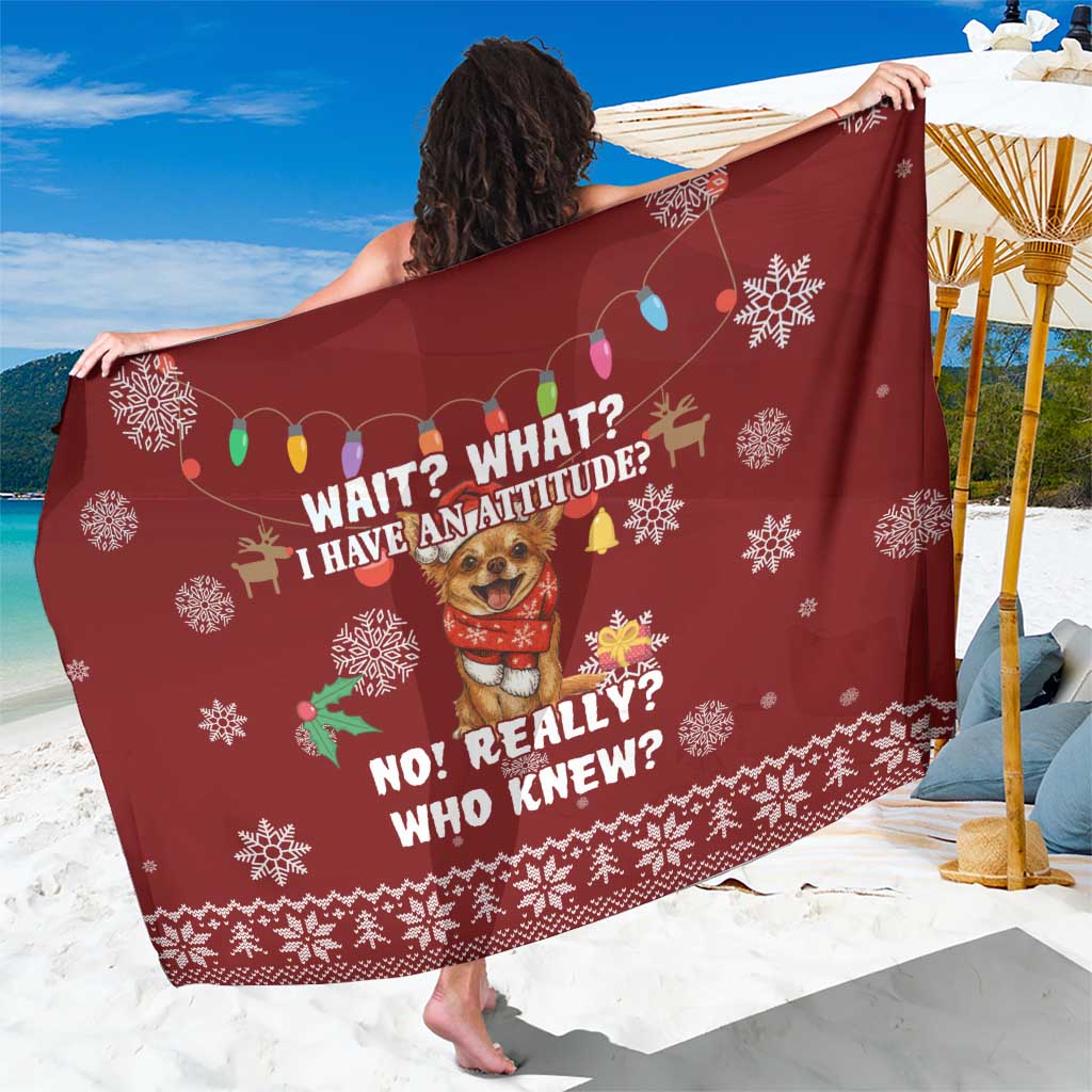 Chihuahua Attitude Christmas Sarong Xmas Holiday Patterns - Wonder Print Shop